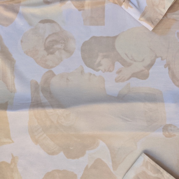 Vintage 70's white and yellow renaissance pattern disco shirt - Picture 7 of 11